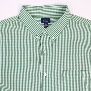 Reed Edward Button Down Shirt Green Check Plaid Long Sleeve Mens XL